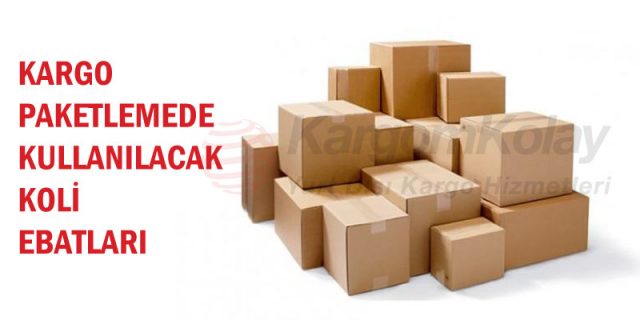 kargo paketlemede kullanılacak koli ebatları