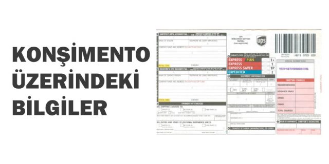 konşimento üzerindeki bilgiler